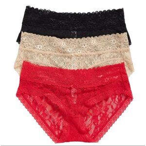 NWT DKNY 2 Boxes 6 PAIRS Womens Small Underslimmers Lace Bikini Black Red Beige